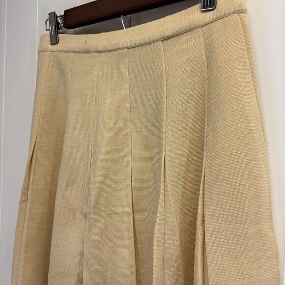 Vintage Cyn Les Women's Pleated Minimalist Academia Wool Sweater Skirt Size M - Picture 3 of 8